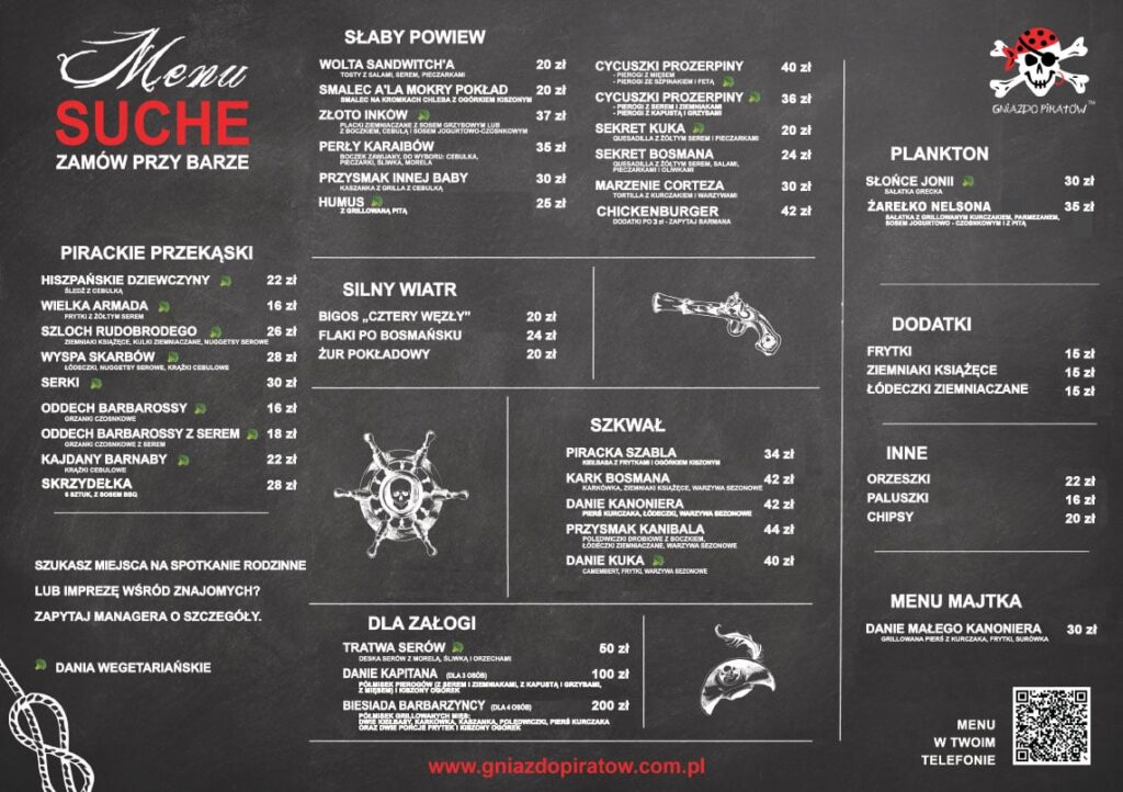 Menu Suche - Jedzenie - Gniazdo Piratów Tawerna